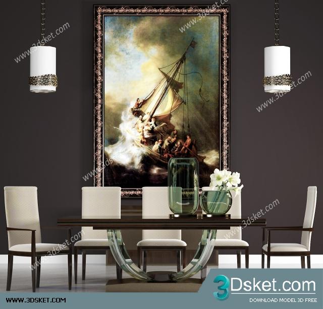 3D Model Table Chair Free Download 159