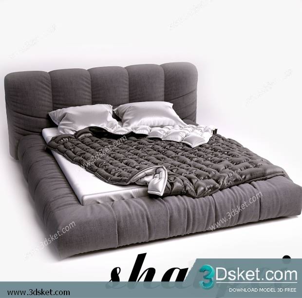 3D Model Bed Free Download Giường 244