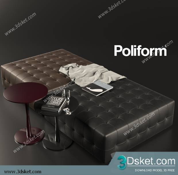 3D Model Bed Free Download Giường 246