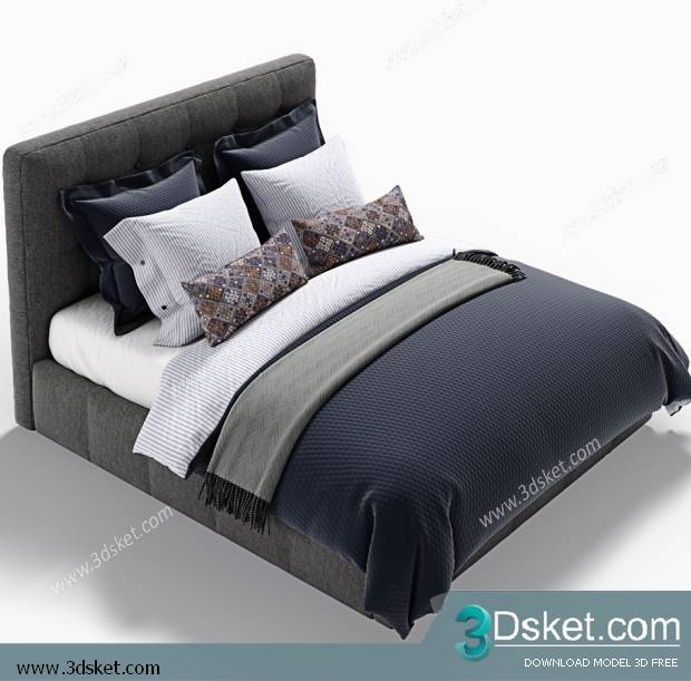 3D Model Bed Free Download Giường 247