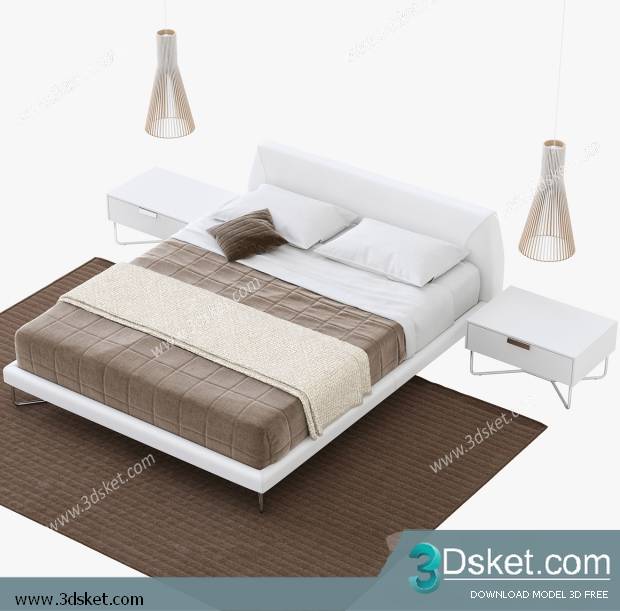 3D Model Bed Free Download Giường 252