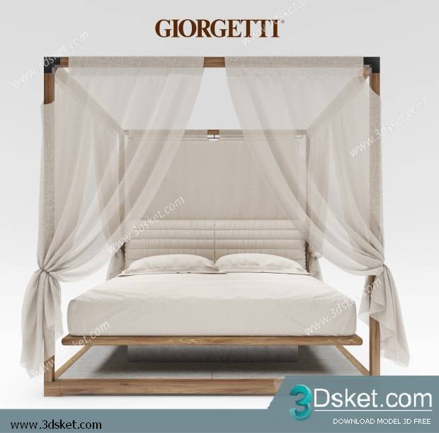 3D Model Bed Free Download Giường 257