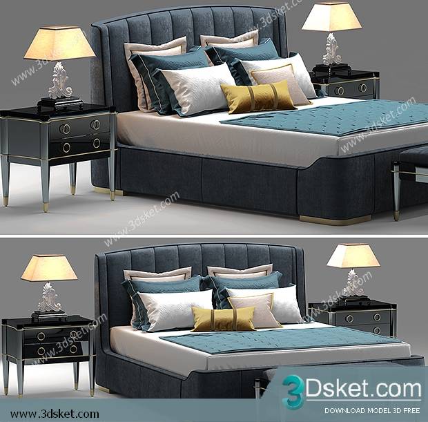 3D Model Bed Free Download Giường 263