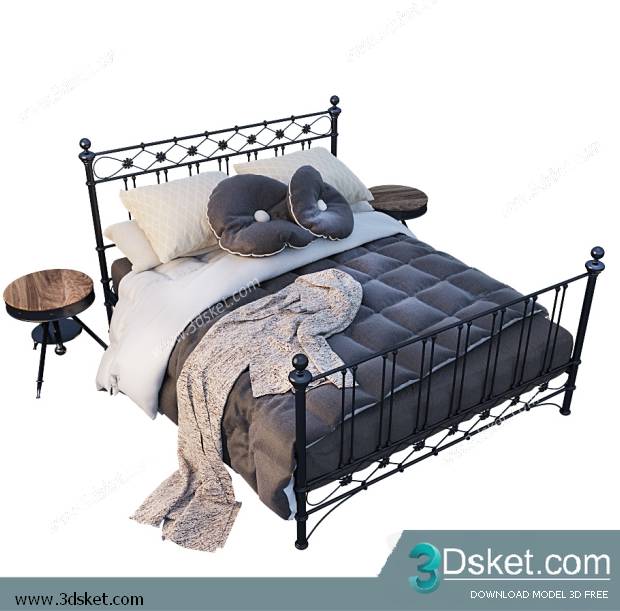 3D Model Bed Free Download Giường 267
