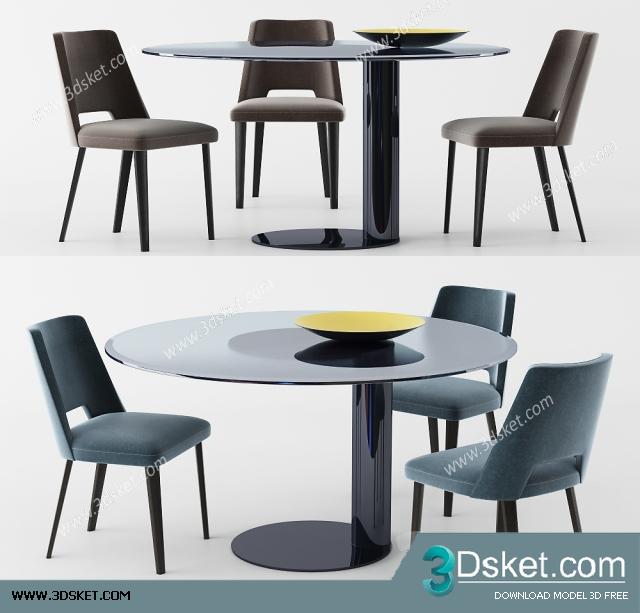 3D Model Table Chair Free Download 180
