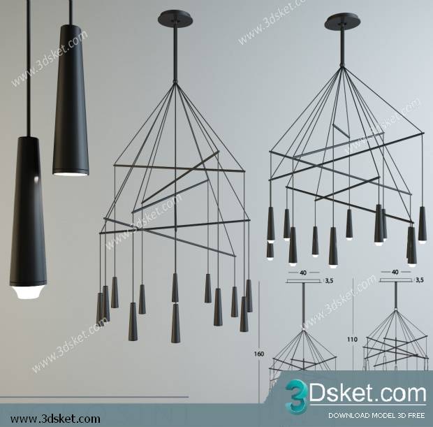 Free Download Ceiling Light 3D Model 0286