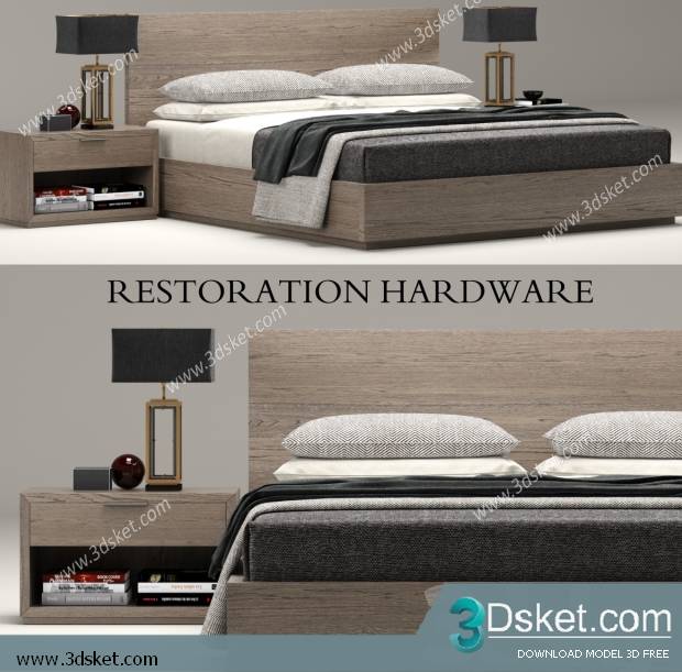 3D Model Bed Free Download Giường 271