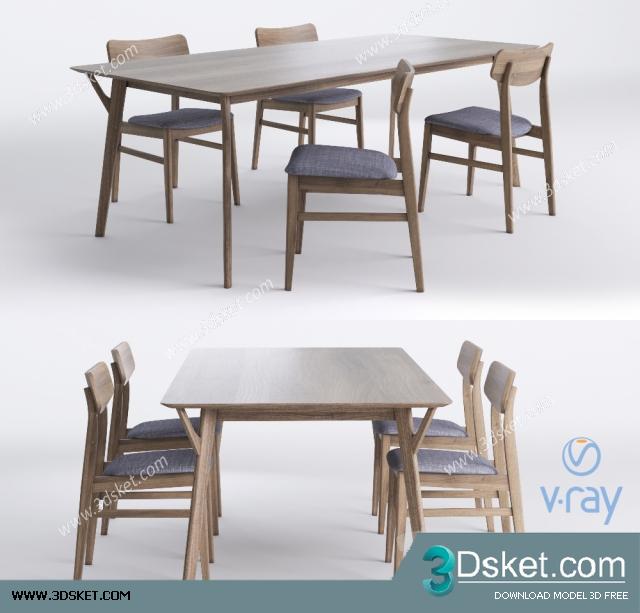 3D Model Table Chair Free Download 185