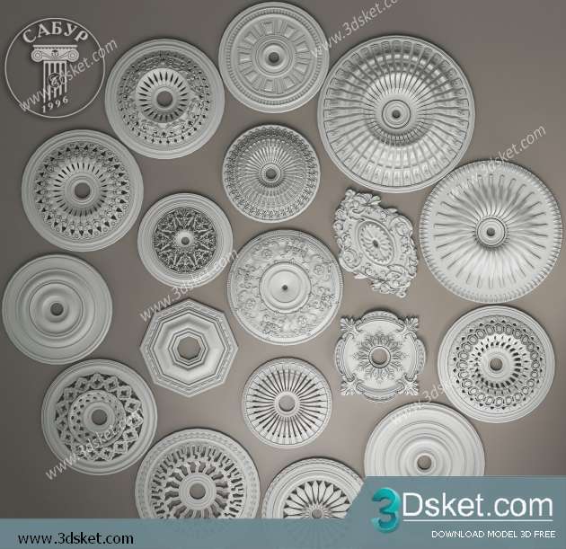 Free Download Decorative Plaster 3D Model 096