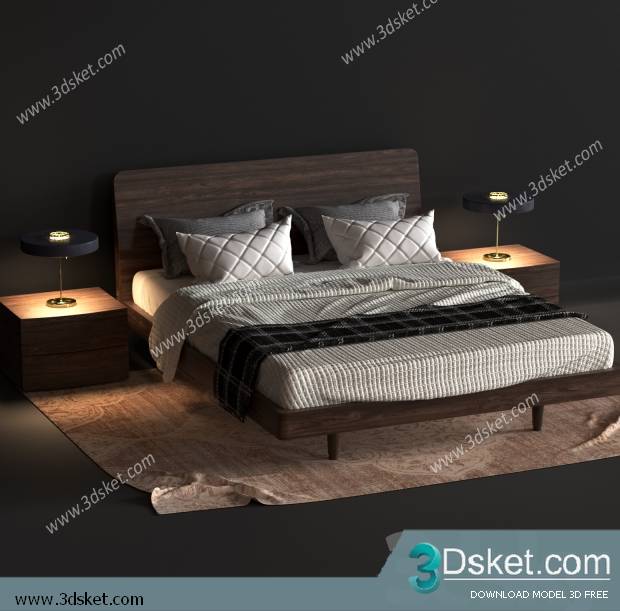 3D Model Bed Free Download Giường 272