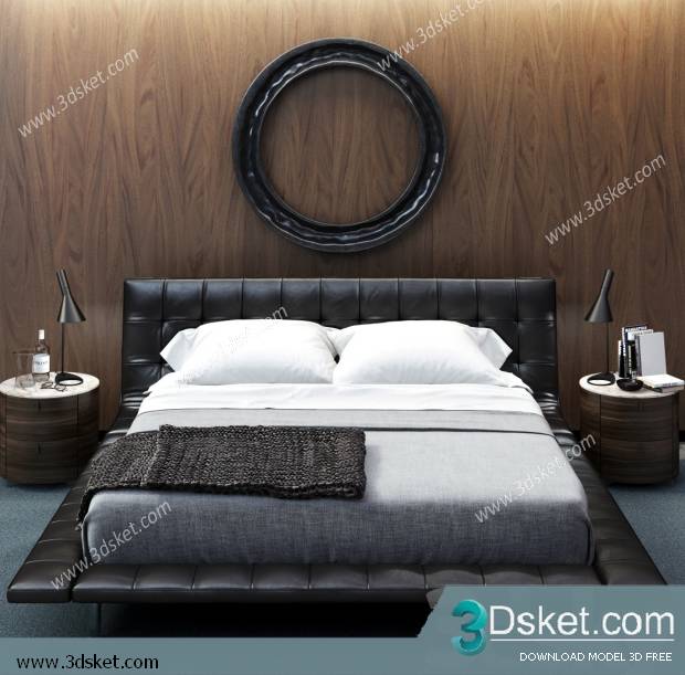 3D Model Bed Free Download Giường 284