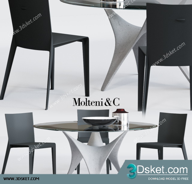 3D Model Table Chair Free Download 0201