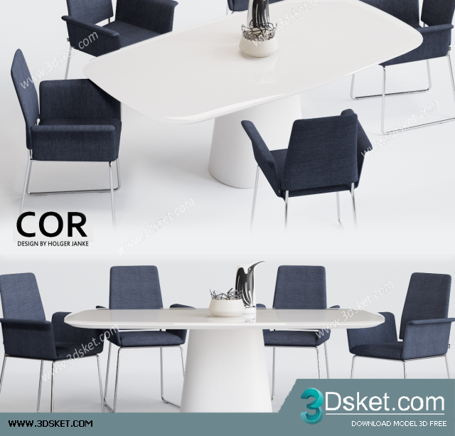 3D Model Table Chair Free Download 0202