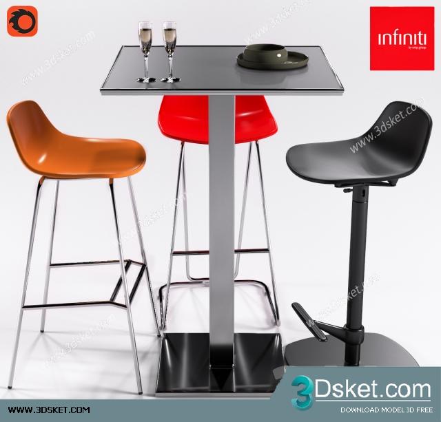 3D Model Table Chair Free Download 0204