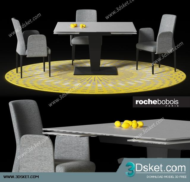 3D Model Table Chair Free Download 0207