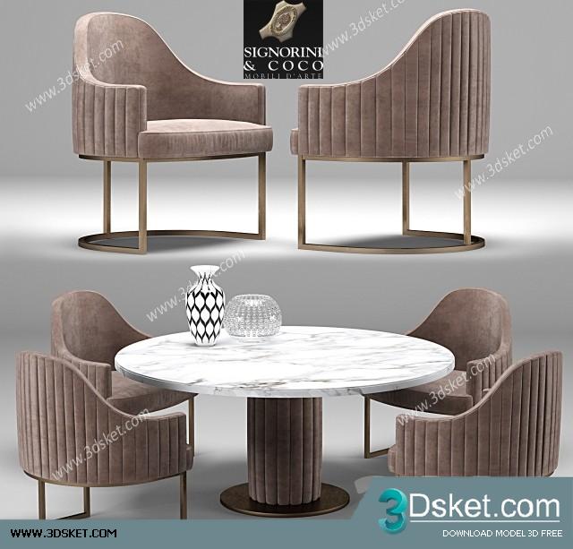 3D Model Table Chair Free Download 0231