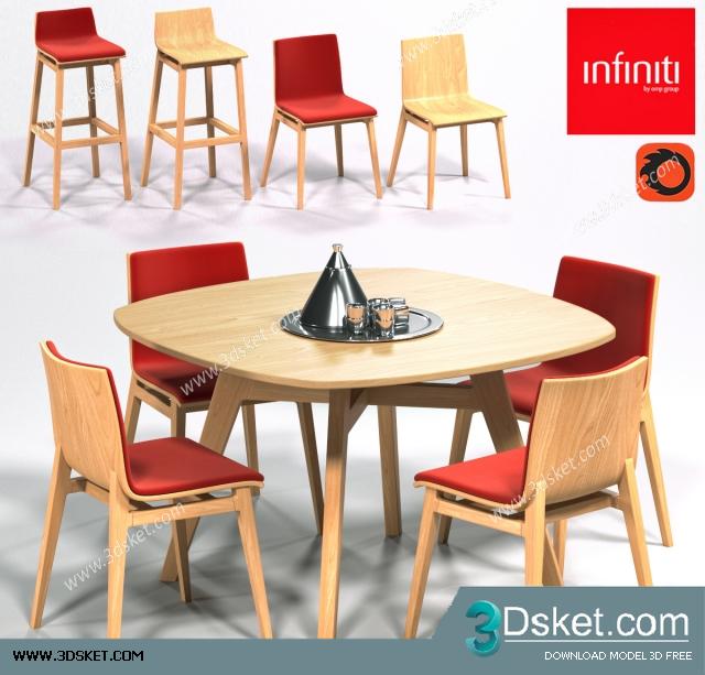 3D Model Table Chair Free Download 0210