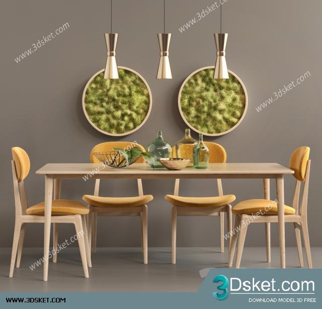 3D Model Table Chair Free Download 0213