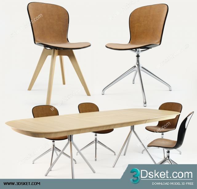 3D Model Table Chair Free Download 0215