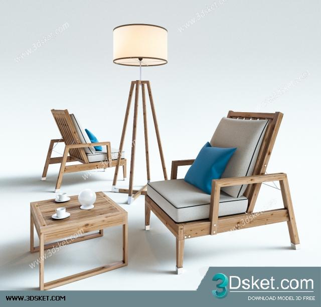 3D Model Table Chair Free Download 0217