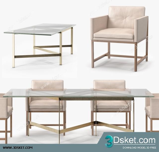 3D Model Table Chair Free Download 0218