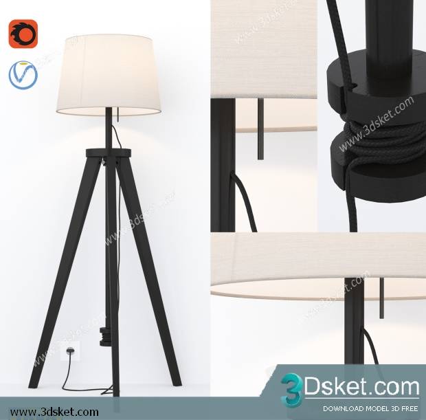 Free Download Floor Lamp 3D Model 055