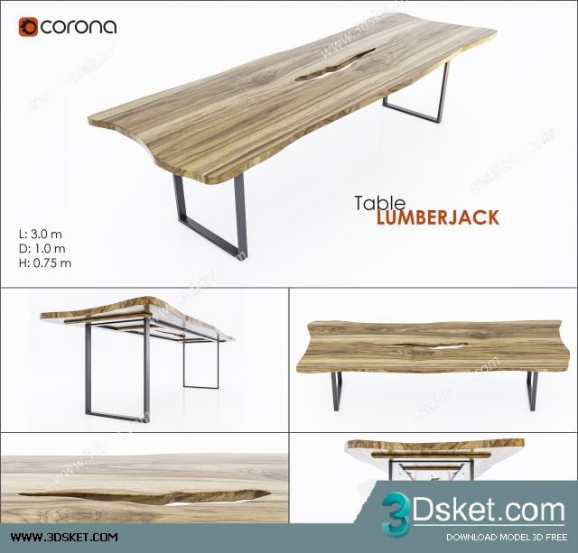 3D Model Table Chair Free Download 0222