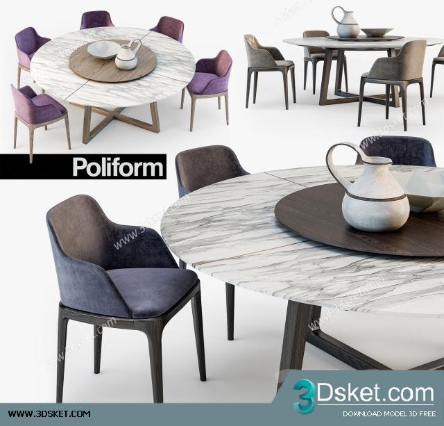 3D Model Table Chair Free Download 0224