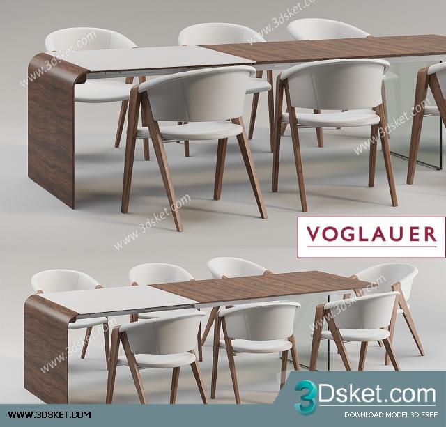 3D Model Table Chair Free Download 0225