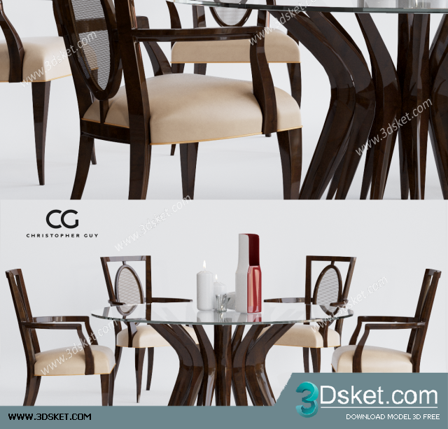 3D Model Table Chair Free Download 0226