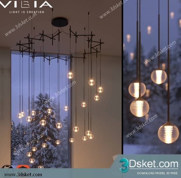 Free Download Ceiling Light 3D Model 0370