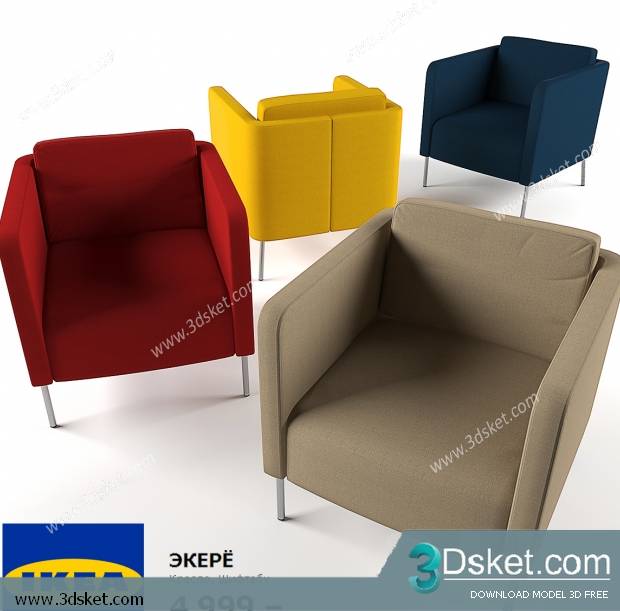 3D Model Arm Chair Free Download 076