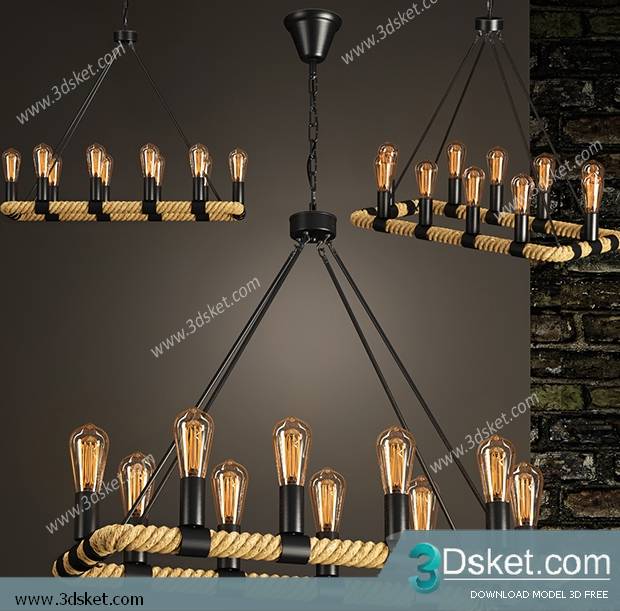 Free Download Ceiling Light 3D Model 0374