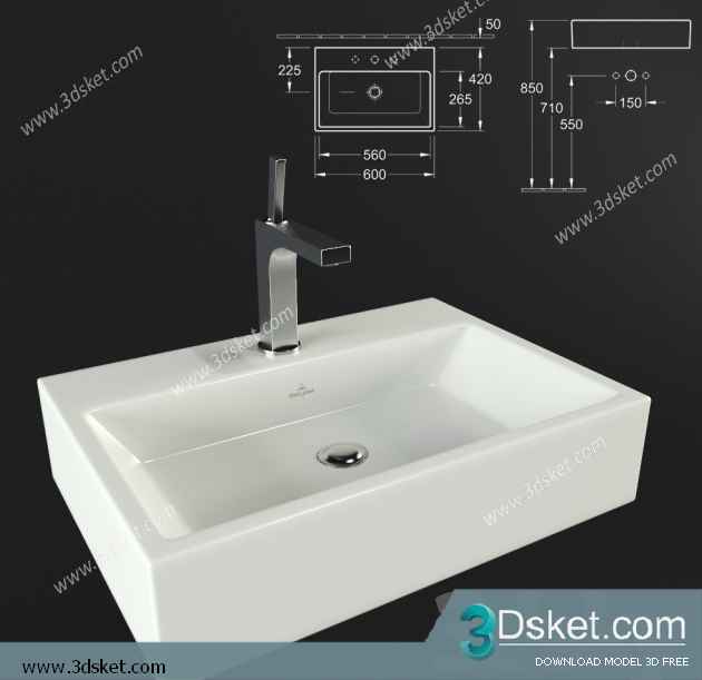 Free Download Wash Basin 3D Model 089