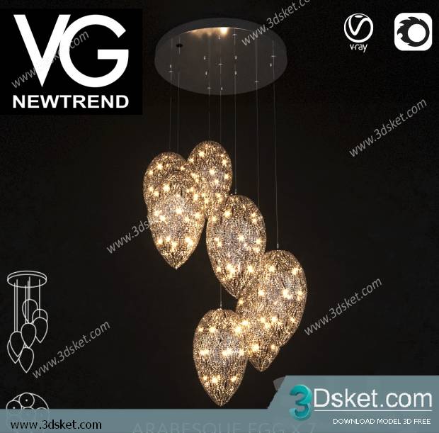 Free Download Ceiling Light 3D Model 0400