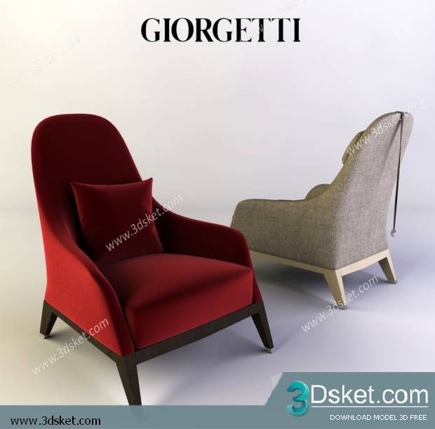 3D Model Arm Chair Free Download 081