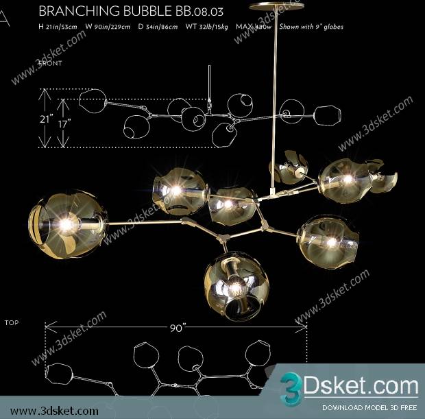 Free Download Ceiling Light 3D Model 0413