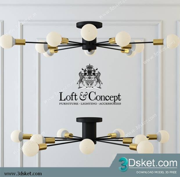Free Download Ceiling Light 3D Model 0437