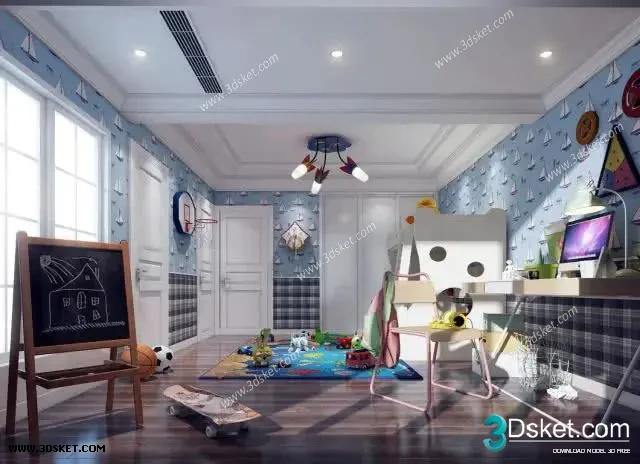 3D Interior Scene Model Children Room 0175 Scene 3dsmax