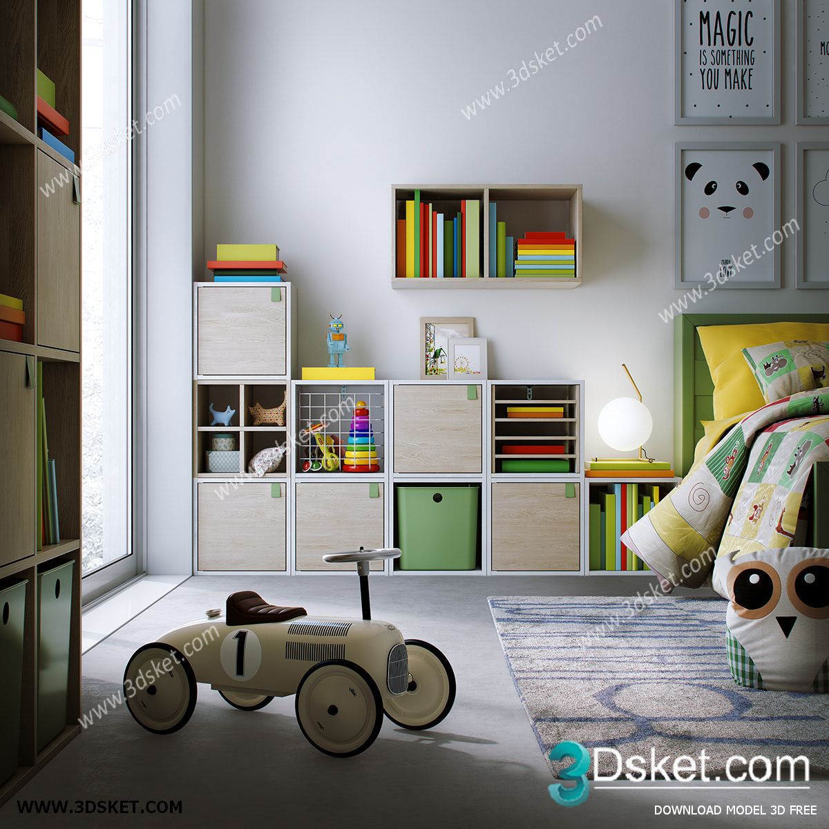 3D Interior Scene Model Children Room 0176 Scene 3dsmax
