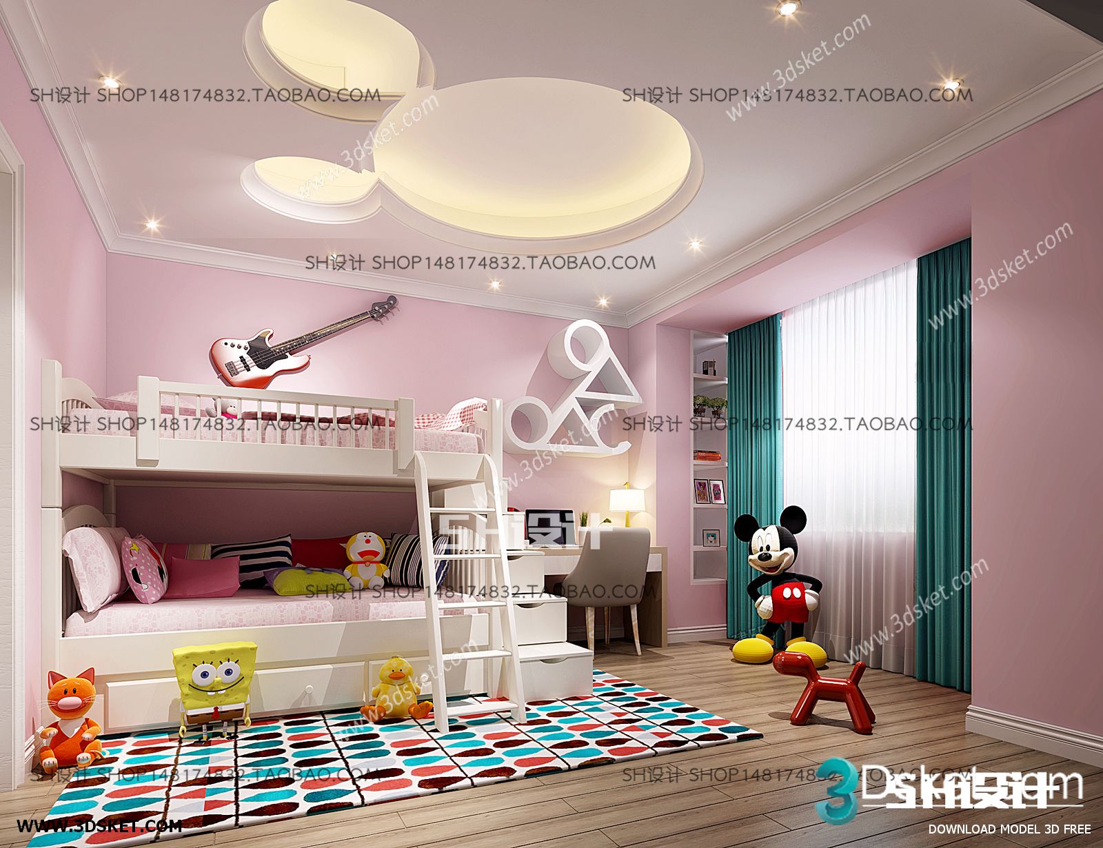 3D Interior Scene Model Children Room 0177 Scene 3dsmax