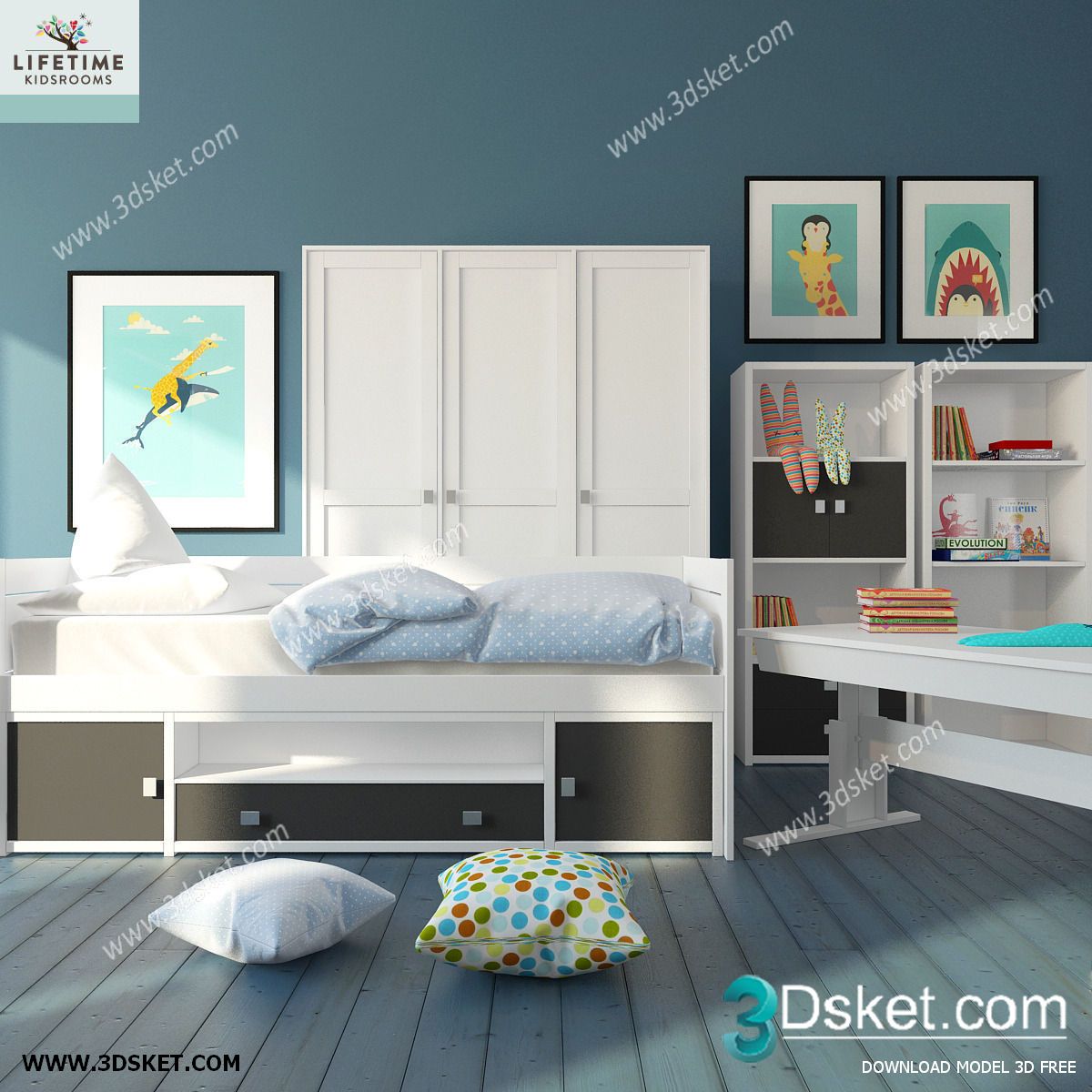 3D Interior Scene Model Children Room 0183 Scene 3dsmax