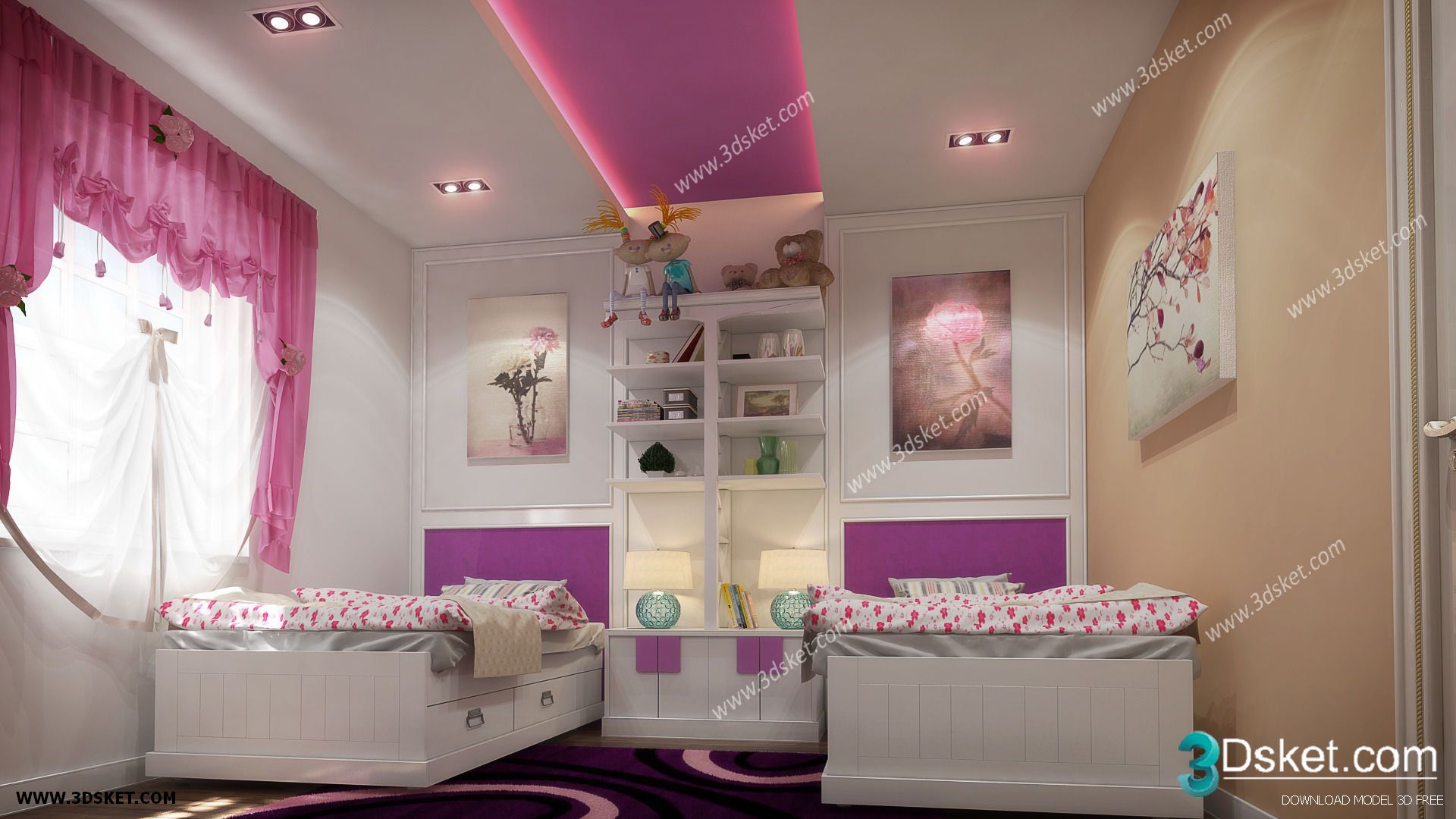 3D Interior Scene Model Children Room 0185 Scene 3dsmax