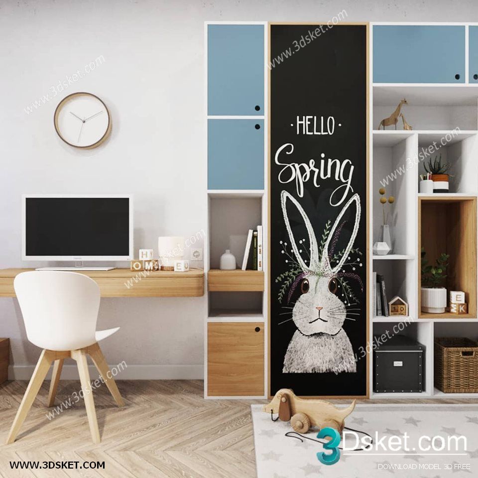 3D Interior Scene Model Children Room 0187 Scene 3dsmax