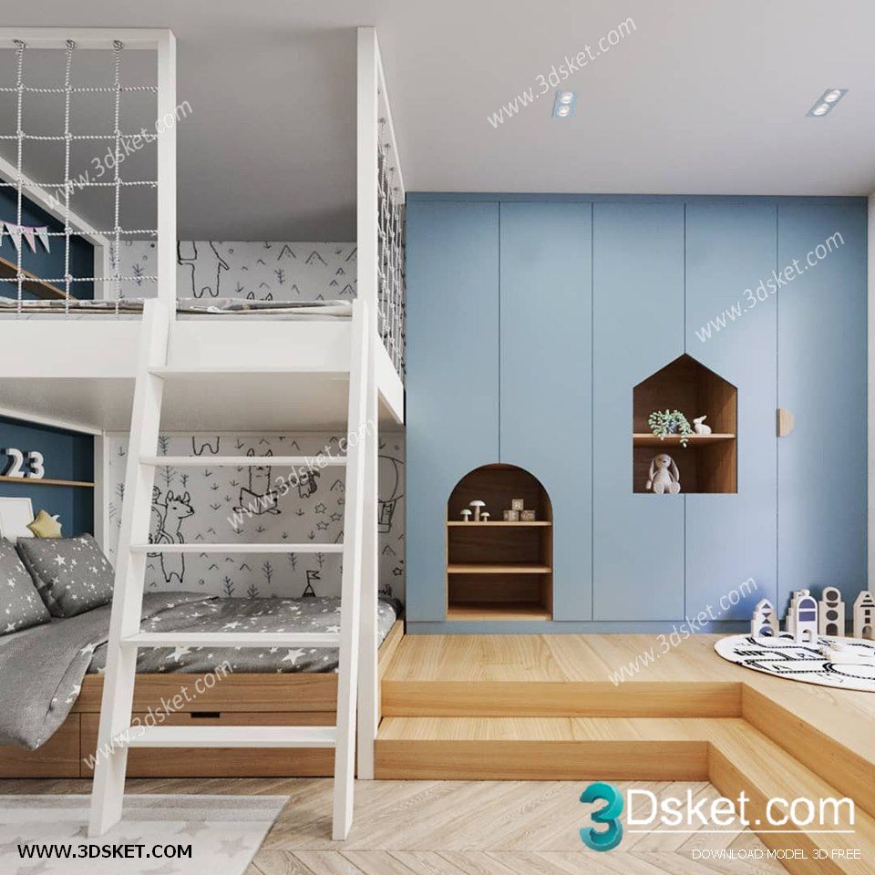 3D Interior Scene Model Children Room 0187 Scene 3dsmax