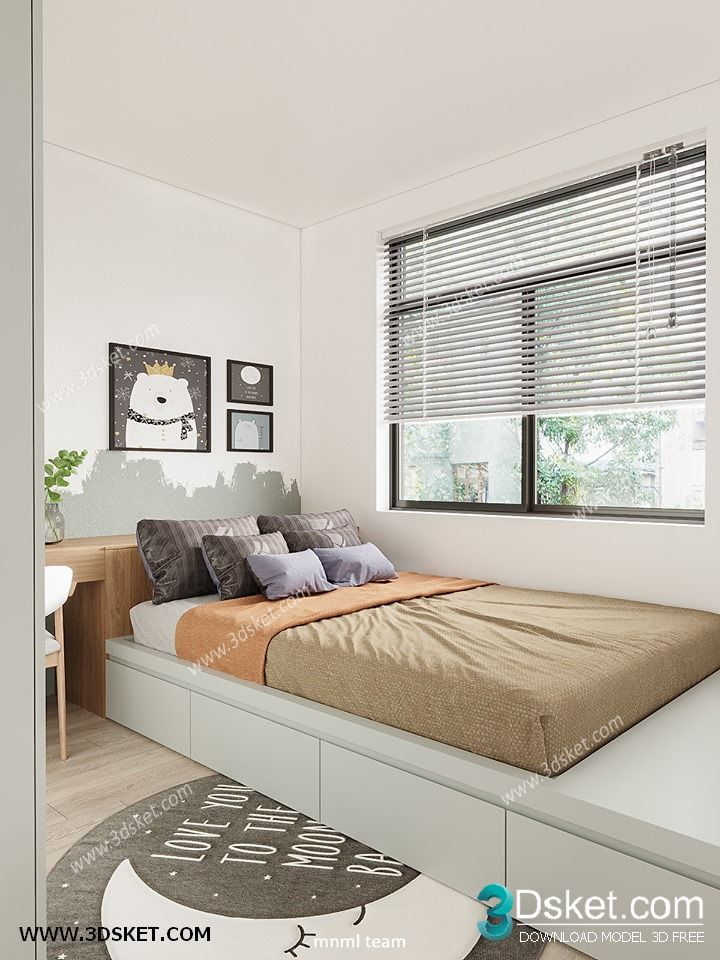 3D Interior Scene Model Children Room 0188 Scene 3dsmax