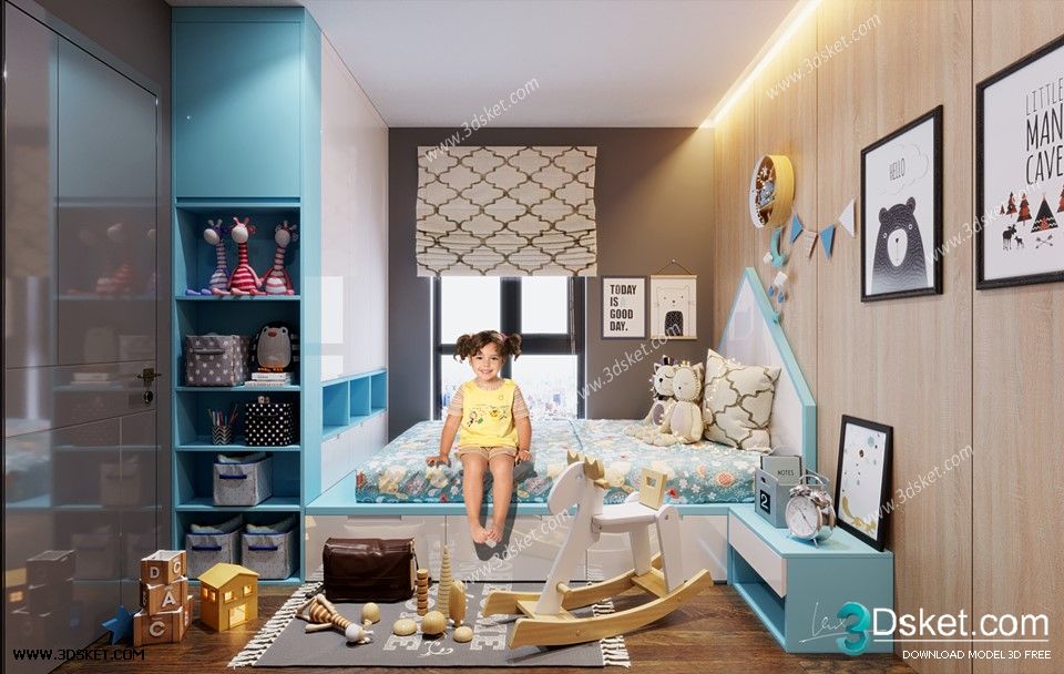3D Interior Scene Model Children Room 0189 Scene 3dsmax