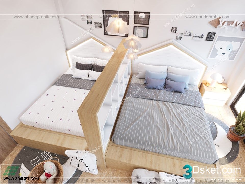 3D Interior Scene Model Children Room 0190 Scene 3dsmax