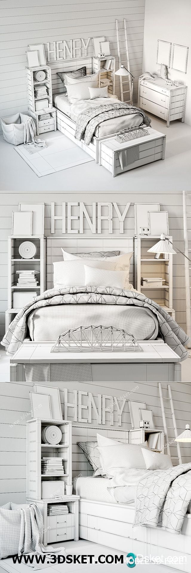 3D Interior Scene Model Children Room 0191 Scene 3dsmax