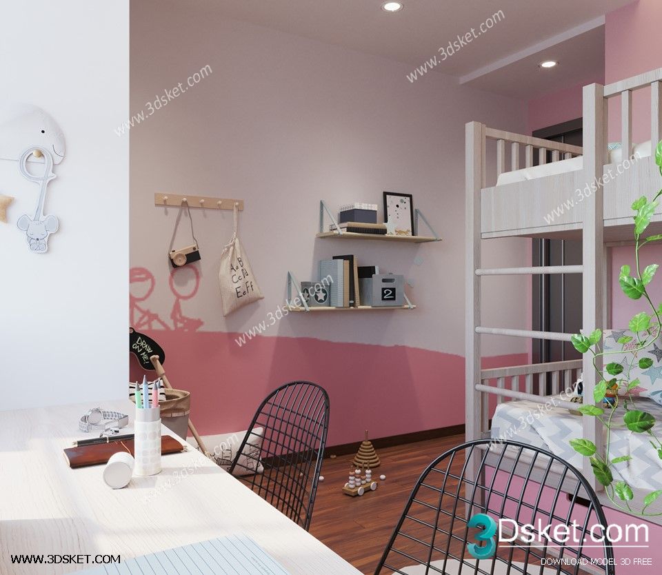 3D Interior Scene Model Children Room 0192 Scene 3dsmax